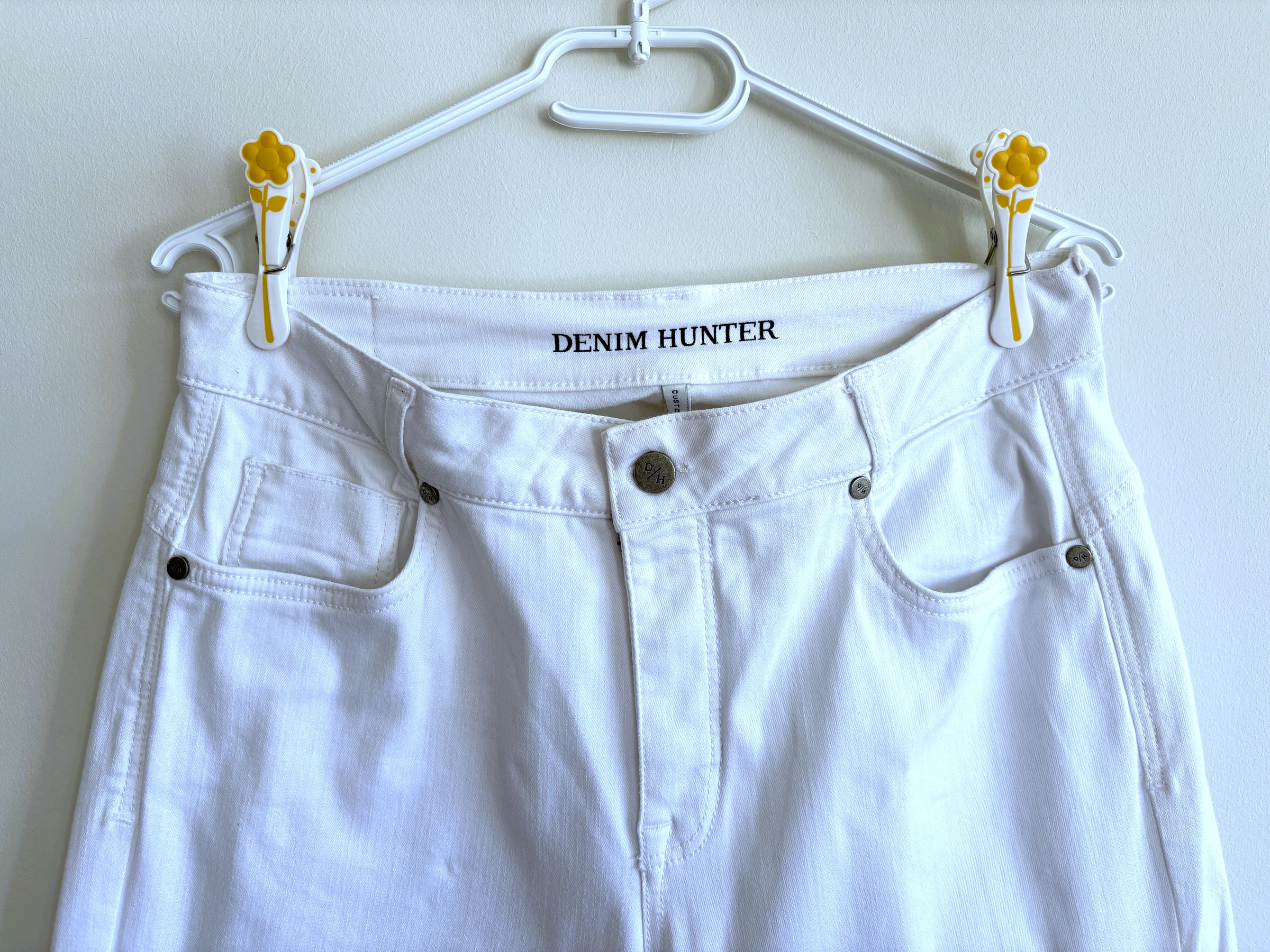 Jeans bootcut brancos Denim Hunter DH Aldo – tamanho 40 – 5 bolsos – stretch leve – photo 4